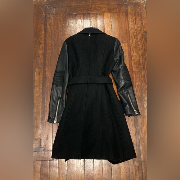Mackage black wool / leather coat - Picture 6 of 12